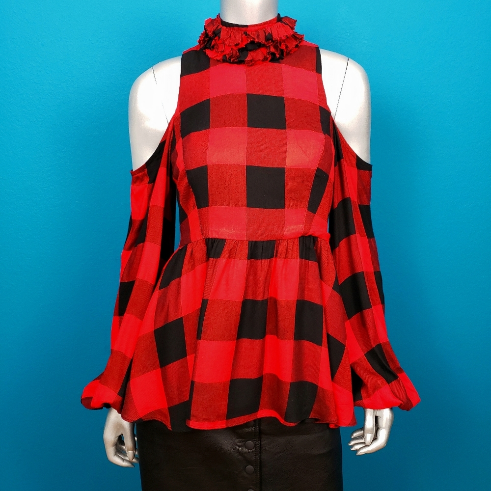 🟥🔳 VA VA BY JOY HAN Buffalo Plaid Flannel Top